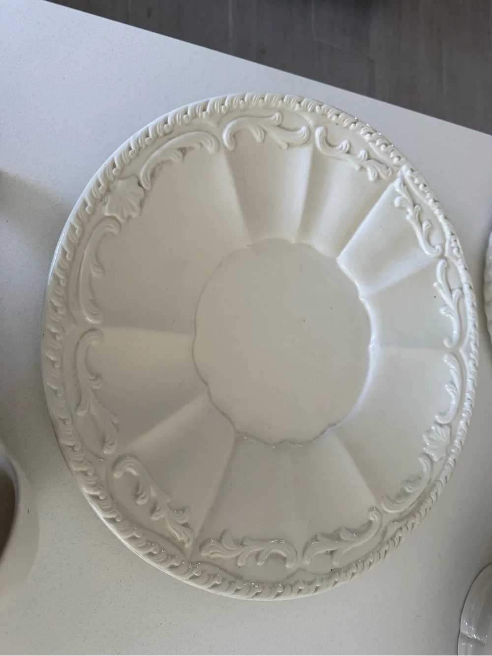 Vintage White Ceramic Covered Soup Tureen with Ladle made in Italy